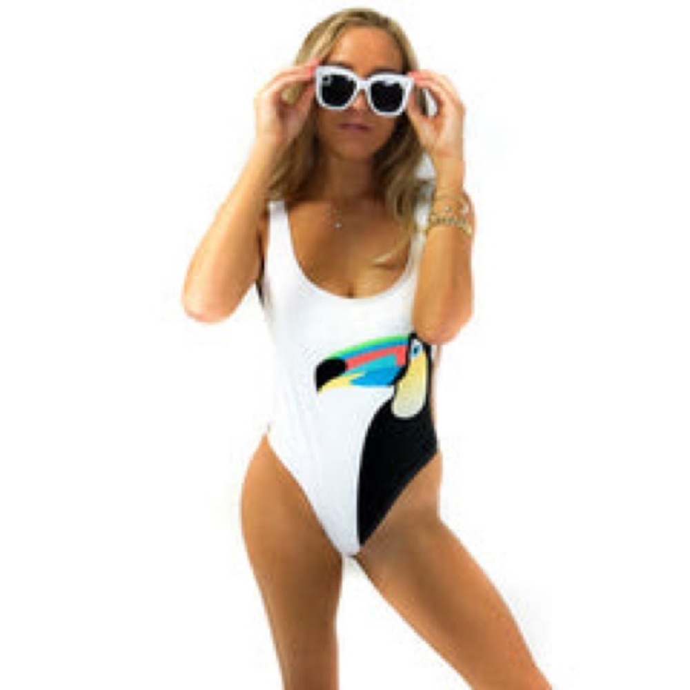Kenny Flowers - The Rio - White Toucan One Piece XS